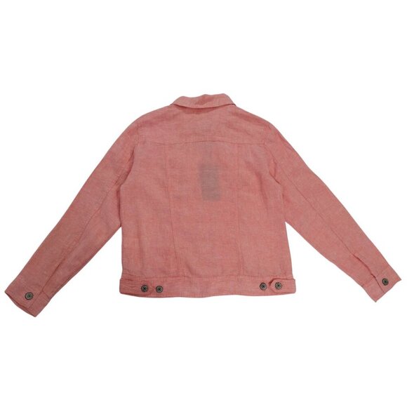 Jones New York Pink Linen Jacket Pockets Made Of European Grown Flax Womens S. - Picture 2 of 8